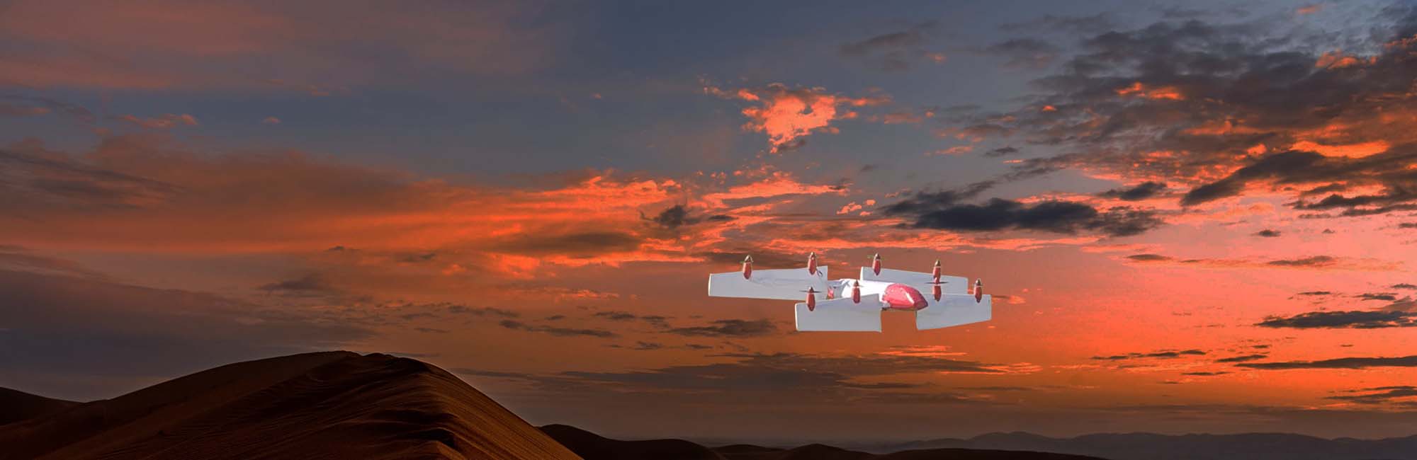 Texo tiltwing VTOL unmanned aircraft in flight